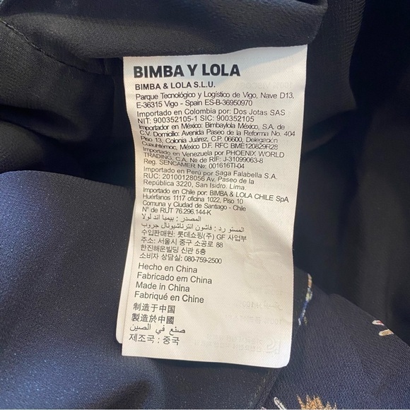 Bimba y Lola Colorful Black Mask Dress Women’s Size XS Extra Small - Picture 8 of 12